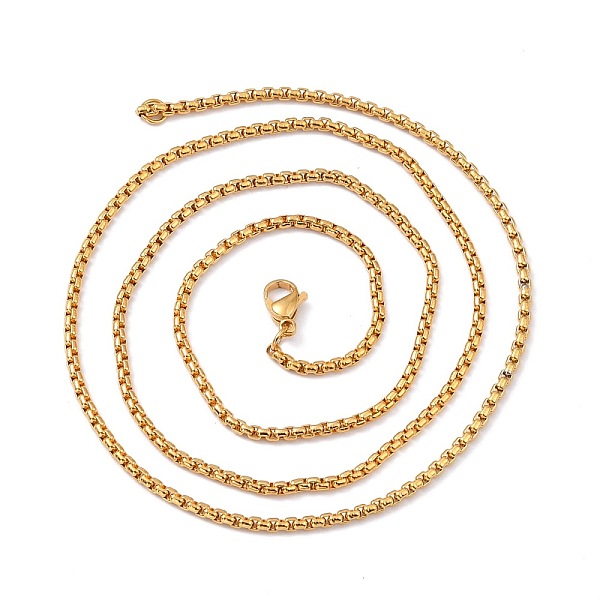 PandaHall 304 Stainless Steel Box Chain Necklaces, with Lobster Claw Clasps, Golden, 22.04 inch(56cm), 2mm 304 Stainless Steel
PandaHall 304 Stainless Steel Box Chain Necklaces, with Lobster Claw Clasps, Golden, 22.04 inch(56cm), 2mm 304 Stainless Steel