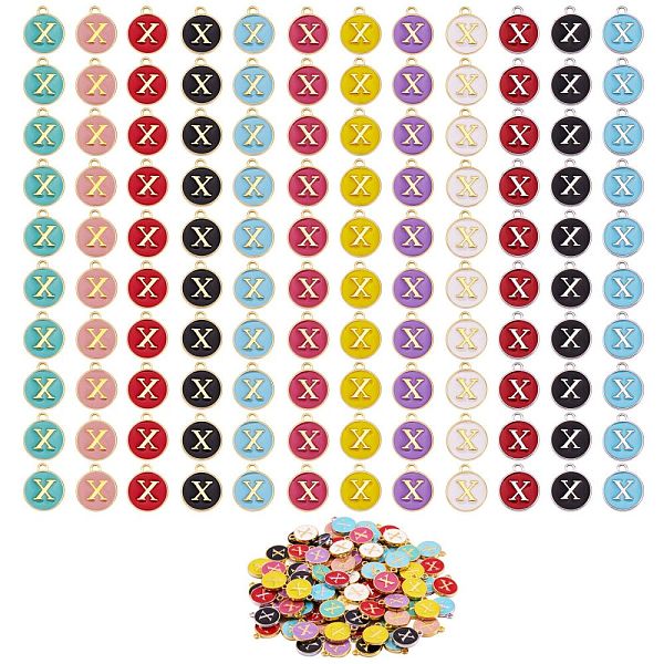 PandaHall 120Pcs 12 Colors Golden Plated Alloy Charms, with Enamel, Enamelled Sequins, Flat Round with Letter, Letter.X, 14x12x2mm, Hole...
PandaHall 120Pcs 12 Colors Golden Plated Alloy Charms, with Enamel, Enamelled Sequins, Flat Round with Letter, Letter.X, 14x12x2mm, Hole...