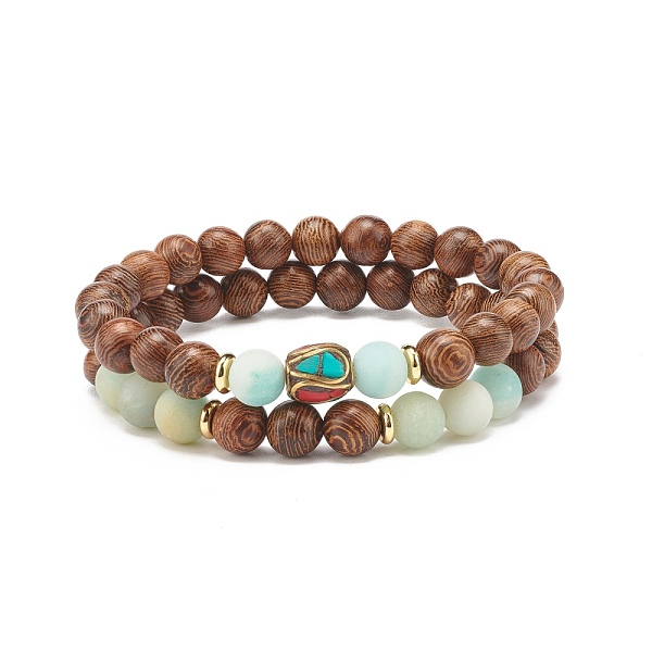 PandaHall Wood Beaded Stretch Bracelet Sets, Natural Frosted Flower Amazonite Bead Stackable Bracelets for Women, with Indonesia Beads...
PandaHall Wood Beaded Stretch Bracelet Sets, Natural Frosted Flower Amazonite Bead Stackable Bracelets for Women, with Indonesia Beads...