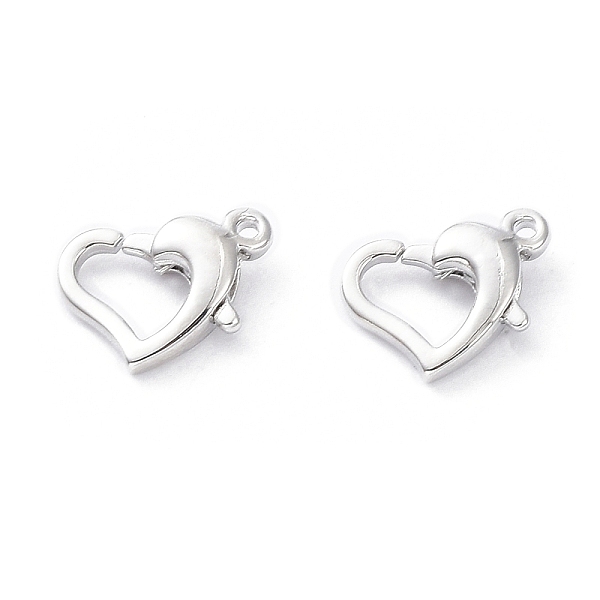 PandaHall Rack Plating Brass Lobster Claw Clasps, Long-Lasting Plated, Heart, Real Platinum Plated, 9x12x3.2mm, Hole: 1.1mm Brass Heart
PandaHall Rack Plating Brass Lobster Claw Clasps, Long-Lasting Plated, Heart, Real Platinum Plated, 9x12x3.2mm, Hole: 1.1mm Brass Heart