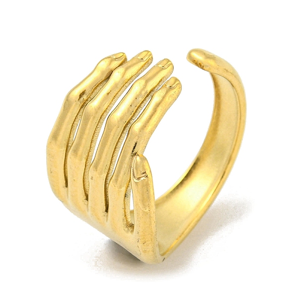 PandaHall 304 Stainless Steel Open Cuff Ring, Fingers Hand, Golden, US Size 7 1/4(17.5mm) 304 Stainless Steel
PandaHall 304 Stainless Steel Open Cuff Ring, Fingers Hand, Golden, US Size 7 1/4(17.5mm) 304 Stainless Steel
