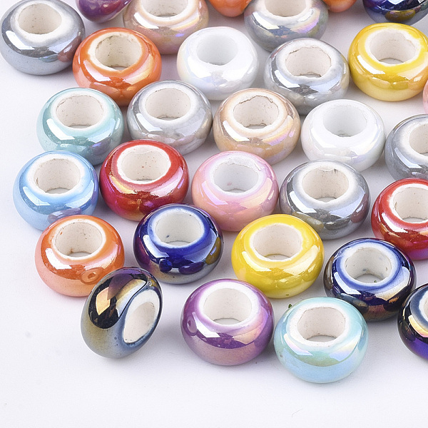 PandaHall Electroplate Porcelain Beads, Large Hole Beads, AB Color Plated, Rondelle, Mixed Color, 12~13x6.5mm, Hole: 6mm Porcelain Rondelle..., Multicolor
PandaHall Electroplate Porcelain Beads, Large Hole Beads, AB Color Plated, Rondelle, Mixed Color, 12~13x6.5mm, Hole: 6mm Porcelain Rondelle..., Multicolor