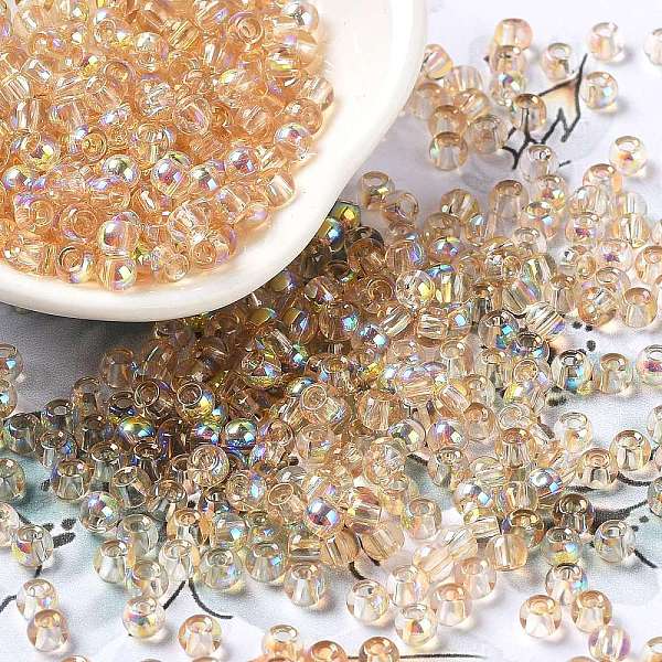 PandaHall Glass Seed Beads, Half Plated, Transparent Colours Rainbow, Round Hole, Round, Navajo White, 4x3mm, Hole: 1.2mm, 7500pcs/pound...
PandaHall Glass Seed Beads, Half Plated, Transparent Colours Rainbow, Round Hole, Round, Navajo White, 4x3mm, Hole: 1.2mm, 7500pcs/pound...