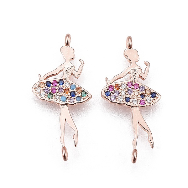 PandaHall Brass Micro Pave Cubic Zirconia Links, Dancer, Colorful, Rose Gold, 25x12x2.5mm, Hole: 0.8mm Brass+Cubic Zirconia Human
PandaHall Brass Micro Pave Cubic Zirconia Links, Dancer, Colorful, Rose Gold, 25x12x2.5mm, Hole: 0.8mm Brass+Cubic Zirconia Human