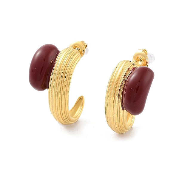 PandaHall Oval 304 Stainless Steel Enamel Stud Earrings, Half Hoop Earrings, Real 14K Gold Plated, 25x15mm 304 Stainless Steel Oval Red
PandaHall Oval 304 Stainless Steel Enamel Stud Earrings, Half Hoop Earrings, Real 14K Gold Plated, 25x15mm 304 Stainless Steel Oval Red
