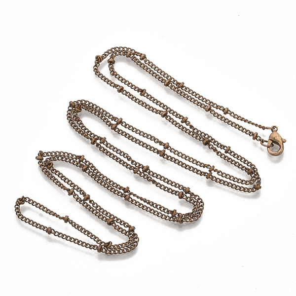 PandaHall Brass Coated Iron Curb Chain Necklace Making, with Beads and Lobster Claw Clasps, Red Copper, 32 inch(81.5cm) Iron
PandaHall Brass Coated Iron Curb Chain Necklace Making, with Beads and Lobster Claw Clasps, Red Copper, 32 inch(81.5cm) Iron