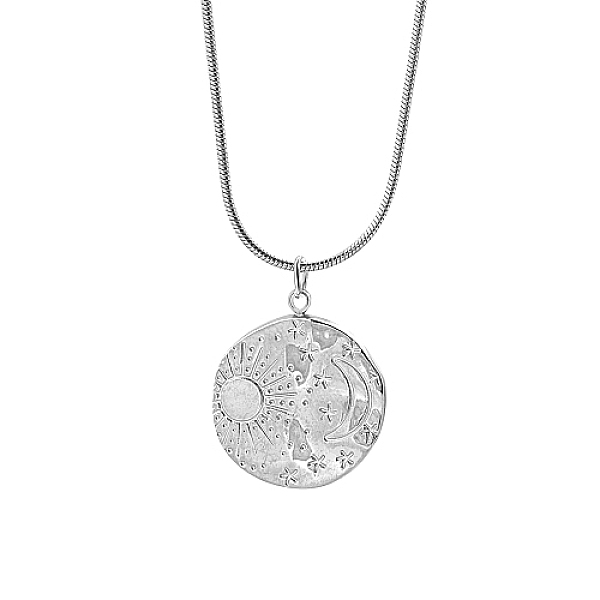 PandaHall Moon & Sun Stainless Steel Pendant Necklaces, with Snake Chains, Stainless Steel Color, 17.72 inch(45cm) Stainless Steel Sun
PandaHall Moon & Sun Stainless Steel Pendant Necklaces, with Snake Chains, Stainless Steel Color, 17.72 inch(45cm) Stainless Steel Sun