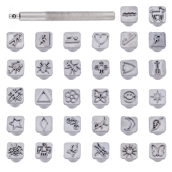 PandaHall DICOSMETIC 1 Set Indian Style Sun/Insect/Flower Alloy Leather Stamping Tool Sets, including Handle, for DIY Belt, Wooden...
PandaHall DICOSMETIC 1 Set Indian Style Sun/Insect/Flower Alloy Leather Stamping Tool Sets, including Handle, for DIY Belt, Wooden...