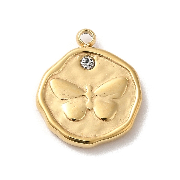 PandaHall 304 Stainless Steel Pendants, with Crystal Rhinestone, Flat Round with Butterfly, Real 14K Gold Plated, 15x12.5x2mm, Hole: 1.4mm..., Clear
PandaHall 304 Stainless Steel Pendants, with Crystal Rhinestone, Flat Round with Butterfly, Real 14K Gold Plated, 15x12.5x2mm, Hole: 1.4mm..., Clear