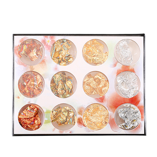 PandaHall UV Gel Nail Art Tinfoil, Gold Silver Foil Chip Nail Art Glitter Decoration, Mixed Color, Bottle: 28.5x13mm, 12pc/box Tin Foil..., Multicolor
PandaHall UV Gel Nail Art Tinfoil, Gold Silver Foil Chip Nail Art Glitter Decoration, Mixed Color, Bottle: 28.5x13mm, 12pc/box Tin Foil..., Multicolor