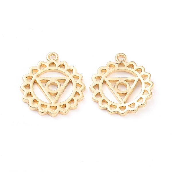 PandaHall Brass Pendants, Chakra, Vishuddha, Long-Lasting Plated, Hollow, Flower, Real 18K Gold Plated, 17x15x1.5mm, Hole: 1.2mm Brass...
PandaHall Brass Pendants, Chakra, Vishuddha, Long-Lasting Plated, Hollow, Flower, Real 18K Gold Plated, 17x15x1.5mm, Hole: 1.2mm Brass...