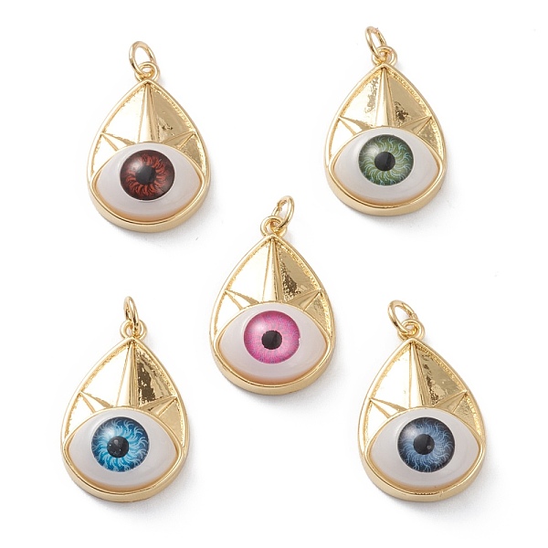 PandaHall Brass Pendants, with Acrylic and Jump Rings, Eye, Long-Lasting Plated, Mixed Color, 24.5x16x7.5mm, Hole: 3mm, Jump Ring: 5x1mm..., Multicolor
PandaHall Brass Pendants, with Acrylic and Jump Rings, Eye, Long-Lasting Plated, Mixed Color, 24.5x16x7.5mm, Hole: 3mm, Jump Ring: 5x1mm..., Multicolor