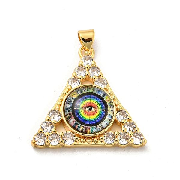 PandaHall Real 18K Gold Plated Brass Pendants, with Glass and Acrylic, Triangle With Evil Eye Charms, Colorful, 27x28x7mm, Hole: 4x3.5mm...
PandaHall Real 18K Gold Plated Brass Pendants, with Glass and Acrylic, Triangle With Evil Eye Charms, Colorful, 27x28x7mm, Hole: 4x3.5mm...