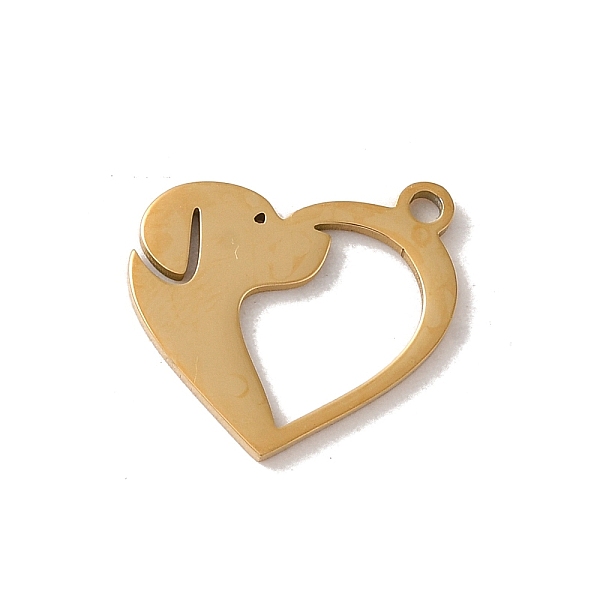 PandaHall 201 Stainless Steel Pendants, Laser Cut, Heart with Dog Charm, Golden, 13x15x1mm, Hole: 1.5mm 201 Stainless Steel Heart
PandaHall 201 Stainless Steel Pendants, Laser Cut, Heart with Dog Charm, Golden, 13x15x1mm, Hole: 1.5mm 201 Stainless Steel Heart