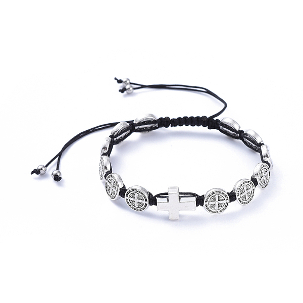 PandaHall Adjustable Nylon Thread Braided Bead Bracelets, with Tibetan Style Alloy Beads and 304 Stainless Steel Beads, Saint Benedict Medal...
PandaHall Adjustable Nylon Thread Braided Bead Bracelets, with Tibetan Style Alloy Beads and 304 Stainless Steel Beads, Saint Benedict Medal...