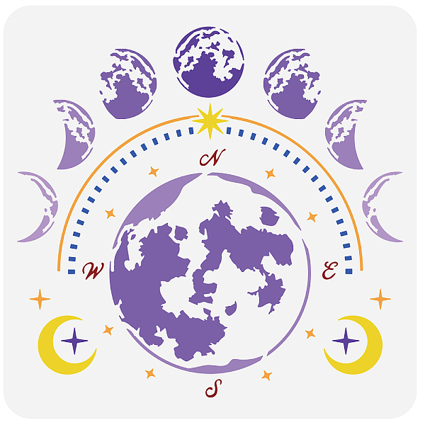 PandaHall FINGERINSPIRE Moon Phase Stencil 11.8x11.8inch Reusable Moon Compass Drawing Template DIY Art Cosmos Infinity Moon Star Patten...
PandaHall FINGERINSPIRE Moon Phase Stencil 11.8x11.8inch Reusable Moon Compass Drawing Template DIY Art Cosmos Infinity Moon Star Patten...