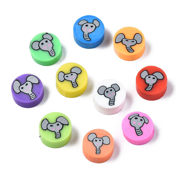 PandaHall Handmade Polymer Clay Beads, for DIY Jewelry Crafts Supplies, Flat Round with Elephant, Mixed Color, 9~9.5x3.5~5mm, Hole: 1.6mm..., Multicolor
PandaHall Handmade Polymer Clay Beads, for DIY Jewelry Crafts Supplies, Flat Round with Elephant, Mixed Color, 9~9.5x3.5~5mm, Hole: 1.6mm..., Multicolor