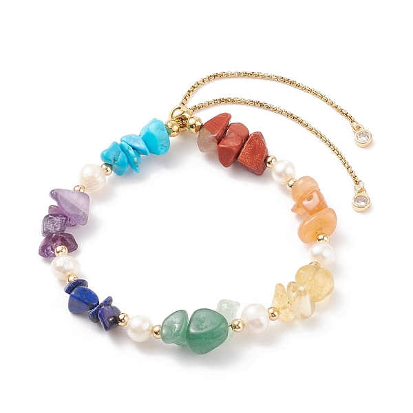 PandaHall Natural Mixed Gemstone Chips Beaded Silder Bracelet with Pearl, 7 Chakra Jewelry for Women, Inner Diameter: 2-1/8~3-1/2 inch...
PandaHall Natural Mixed Gemstone Chips Beaded Silder Bracelet with Pearl, 7 Chakra Jewelry for Women, Inner Diameter: 2-1/8~3-1/2 inch...