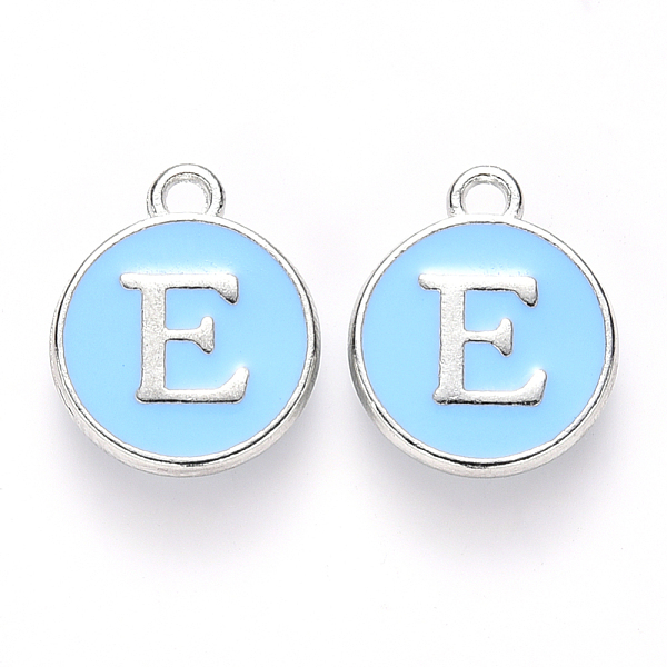 PandaHall Platinum Plated Alloy Enamel Charms, Cadmium Free & Lead Free, Enamelled Sequins, Flat Round with Letter, Sky Blue, Letter.E...
PandaHall Platinum Plated Alloy Enamel Charms, Cadmium Free & Lead Free, Enamelled Sequins, Flat Round with Letter, Sky Blue, Letter.E...
