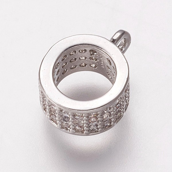 PandaHall Brass Cubic Zirconia Tube Bails, Loop Bails, Bail Beads, Ring, Clear, Platinum, 9.5x7.5x4mm, Hole: 1mm Brass+Cubic Zirconia Ring...
PandaHall Brass Cubic Zirconia Tube Bails, Loop Bails, Bail Beads, Ring, Clear, Platinum, 9.5x7.5x4mm, Hole: 1mm Brass+Cubic Zirconia Ring...