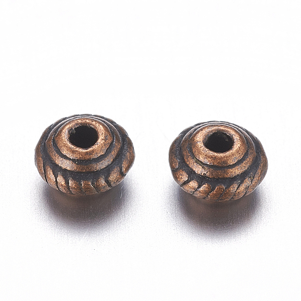 PandaHall Tibetan Style Alloy Spacer Beads, Cadmium Free & Lead Free, Bicone, Red Copper, 5x3mm, Hole: 1mm, about 5000pcs/1000g Alloy Bicone
PandaHall Tibetan Style Alloy Spacer Beads, Cadmium Free & Lead Free, Bicone, Red Copper, 5x3mm, Hole: 1mm, about 5000pcs/1000g Alloy Bicone