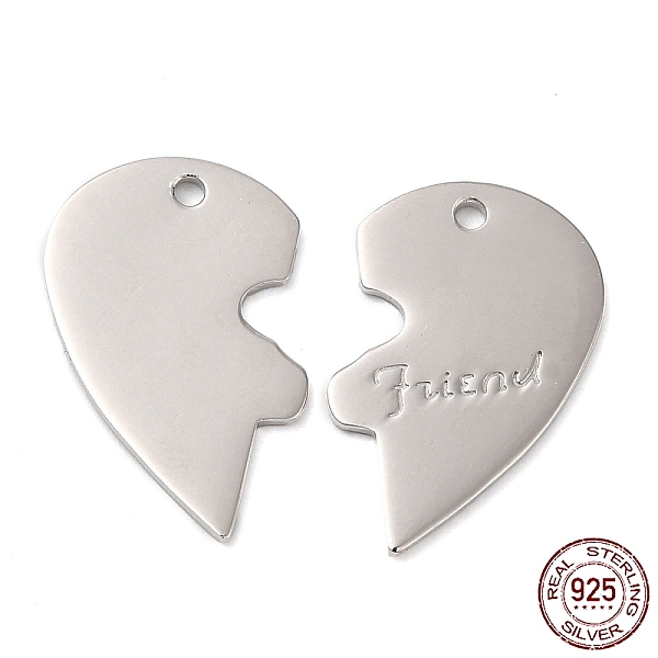 PandaHall Rhodium Plated 925 Sterling Silver Pendants, Half Heart with Word Friend Charm, for BFF Jewelry Making, Real Platinum Plated...
PandaHall Rhodium Plated 925 Sterling Silver Pendants, Half Heart with Word Friend Charm, for BFF Jewelry Making, Real Platinum Plated...