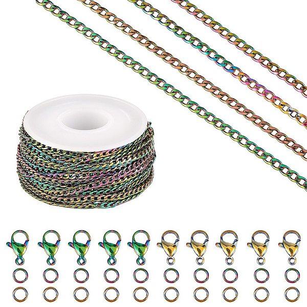PandaHall DIY Chain Jewelry Set Making Kit, Including Rainbow Color Ion Plating(IP) 304 Stainless Steel 5M Faceted Curb Chains & 10Pcs...
PandaHall DIY Chain Jewelry Set Making Kit, Including Rainbow Color Ion Plating(IP) 304 Stainless Steel 5M Faceted Curb Chains & 10Pcs...