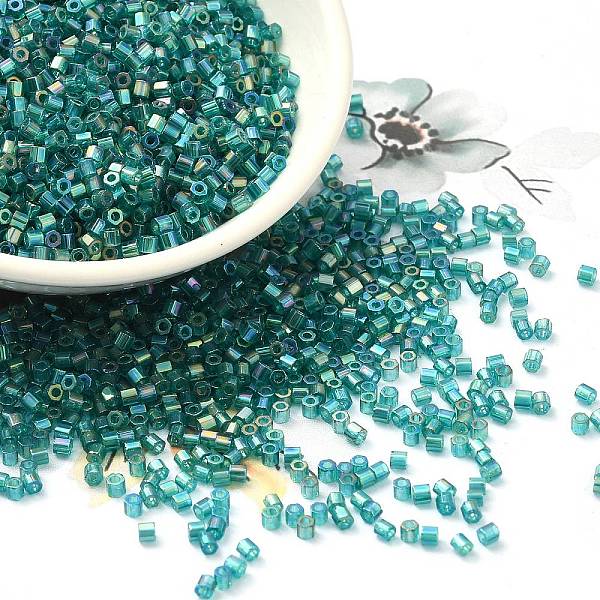 PandaHall Transparent Colours AB Glass Seed Beads, Hexagon(Two Cut), Teal, 2x1.5mm, Hole: 0.9mm Glass Cyan
PandaHall Transparent Colours AB Glass Seed Beads, Hexagon(Two Cut), Teal, 2x1.5mm, Hole: 0.9mm Glass Cyan
