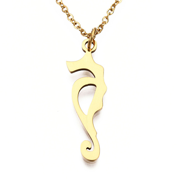 PandaHall 201 Stainless Steel Pendant Necklaces, with Cable Chains and Lobster Claw Clasps, Sea Horse, Golden, 15.74 inch(40cm), 1.8mm 201...
PandaHall 201 Stainless Steel Pendant Necklaces, with Cable Chains and Lobster Claw Clasps, Sea Horse, Golden, 15.74 inch(40cm), 1.8mm 201...
