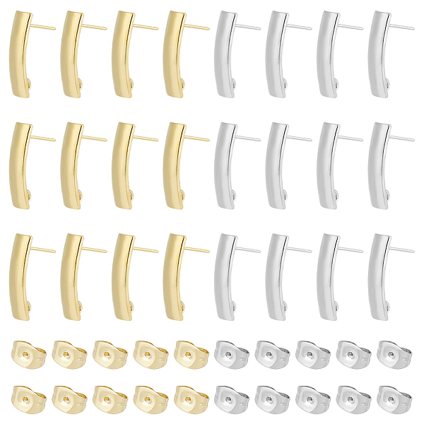 PandaHall Unicraftale 60Pcs 2 Colors 304 Stainless Steel Stud Earring Findings, with Vertical Loops, Rectangle, with 60Pcs Ear Nuts, Golden...
PandaHall Unicraftale 60Pcs 2 Colors 304 Stainless Steel Stud Earring Findings, with Vertical Loops, Rectangle, with 60Pcs Ear Nuts, Golden...