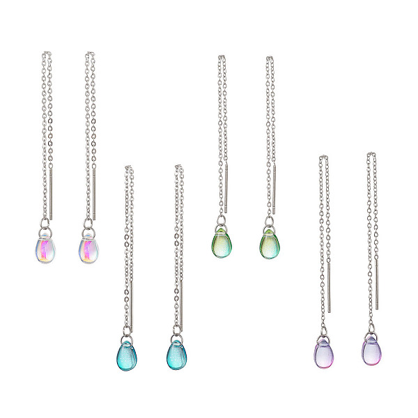 PandaHall Long Chain with Transparent Glass Beads Dangle Stud Earrings, 304 Stainless Steel Ear Thread for Women, Teardrop, Mixed Color..., Multicolor
PandaHall Long Chain with Transparent Glass Beads Dangle Stud Earrings, 304 Stainless Steel Ear Thread for Women, Teardrop, Mixed Color..., Multicolor
