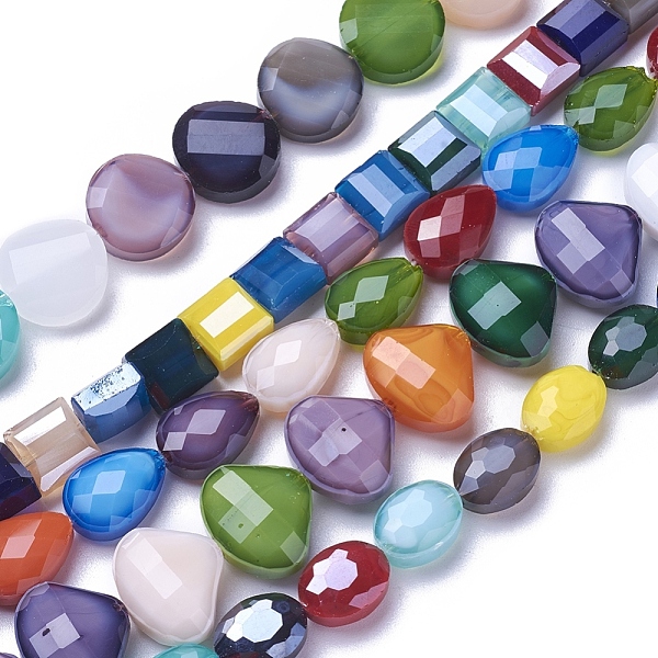 PandaHall Opaque Solid Color Glass Beads Strands, Faceted, Mixed Shapes, Mixed Color, 8.5~14x8.5~16x4.5~8mm, Hole: 1mm, about..., Multicolor
PandaHall Opaque Solid Color Glass Beads Strands, Faceted, Mixed Shapes, Mixed Color, 8.5~14x8.5~16x4.5~8mm, Hole: 1mm, about..., Multicolor