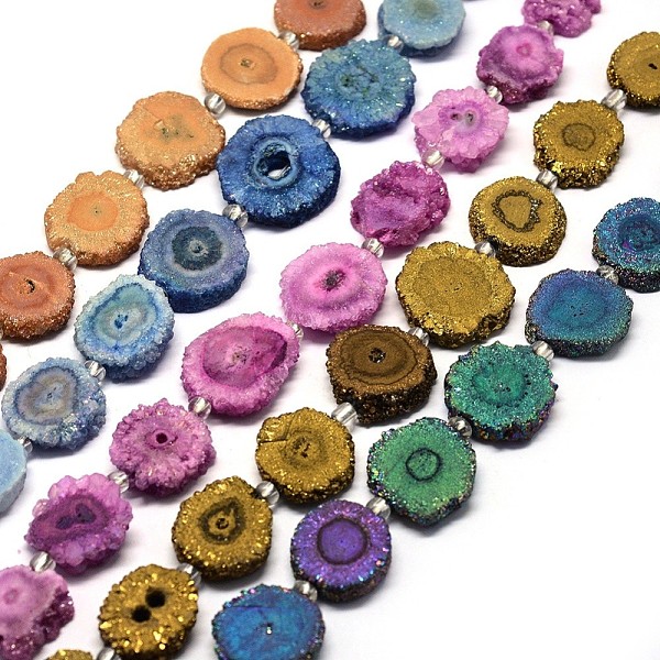 PandaHall Natural Druzy Quartz Crystal Beads Strands, Solar Quartz, Dyed, Nuggets, Mixed Color, 14~22x13~20x4~6mm, Hole: 1.5~2mm, about..., Multicolor
PandaHall Natural Druzy Quartz Crystal Beads Strands, Solar Quartz, Dyed, Nuggets, Mixed Color, 14~22x13~20x4~6mm, Hole: 1.5~2mm, about..., Multicolor