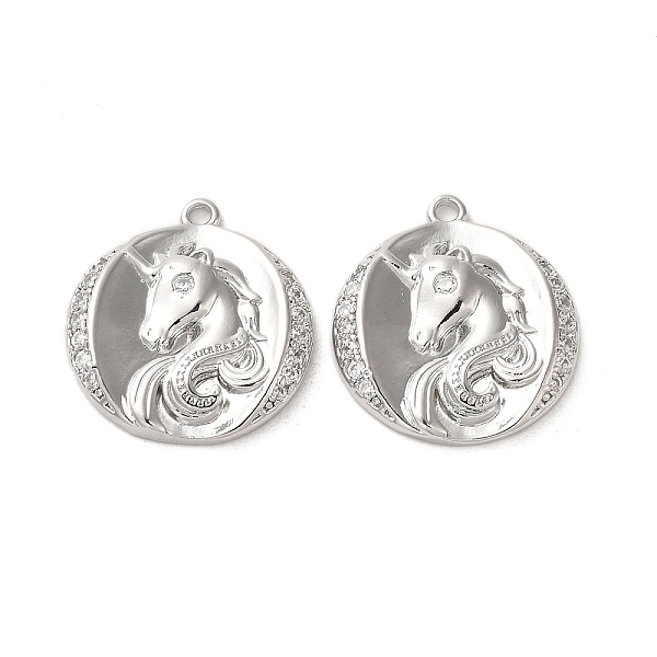 PandaHall Brass Micro Pave Clear Cubic Zirconia Pendants, Flat Round with Unicorn Pattern, Real Platinum Plated, 18x16.5x2.5mm, Hole: 1.4mm...
PandaHall Brass Micro Pave Clear Cubic Zirconia Pendants, Flat Round with Unicorn Pattern, Real Platinum Plated, 18x16.5x2.5mm, Hole: 1.4mm...