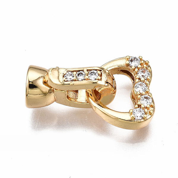 PandaHall Brass Micro Pave Clear Cubic Zirconia Fold Over Clasps, Nickel Free, Heart, Real 18K Gold Plated, 18.5mm, Heart: 9x11x3.5mm, Hole...
PandaHall Brass Micro Pave Clear Cubic Zirconia Fold Over Clasps, Nickel Free, Heart, Real 18K Gold Plated, 18.5mm, Heart: 9x11x3.5mm, Hole...