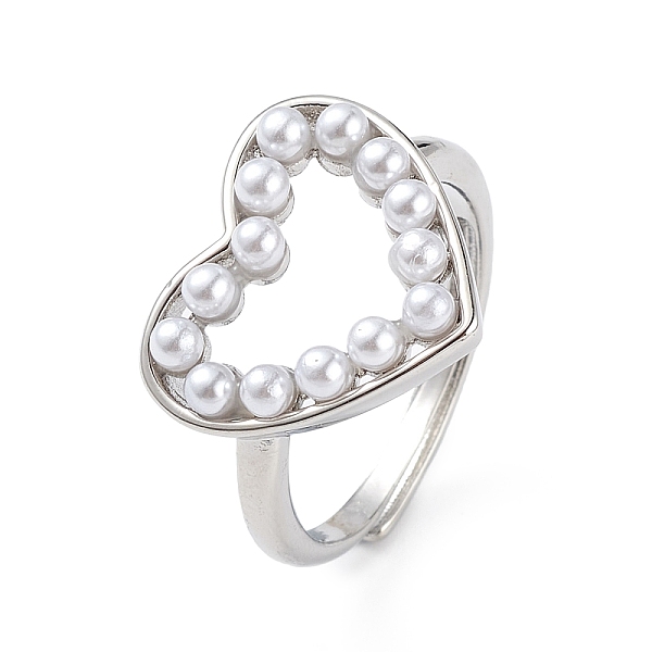 PandaHall Plastic Pearl Hollow Out Heart Adjustable Ring, Brass Jewelry for Women, Lead Free & Cadmium Free, Platinum, Inner Diameter: 17mm..., White
PandaHall Plastic Pearl Hollow Out Heart Adjustable Ring, Brass Jewelry for Women, Lead Free & Cadmium Free, Platinum, Inner Diameter: 17mm..., White
