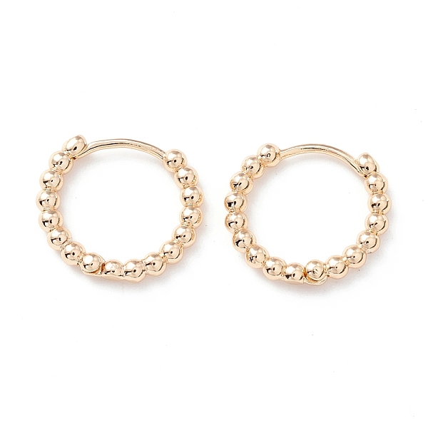 PandaHall Rack Plating Brass Beaded Huggie Hoop Earrings for Women, Cadmium Free & Lead Free, Real 14K Gold Plated, 15x17x2.5mm, Pin: 0.7mm...
PandaHall Rack Plating Brass Beaded Huggie Hoop Earrings for Women, Cadmium Free & Lead Free, Real 14K Gold Plated, 15x17x2.5mm, Pin: 0.7mm...