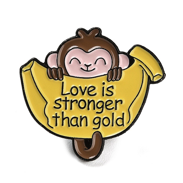 PandaHall Animal Enamel Pins, Electrophoresis Black Alloy Brooch, Banana with Word Love Is Stronger Than Gold, Monkey, 24x26.5x1.7mm...
PandaHall Animal Enamel Pins, Electrophoresis Black Alloy Brooch, Banana with Word Love Is Stronger Than Gold, Monkey, 24x26.5x1.7mm...