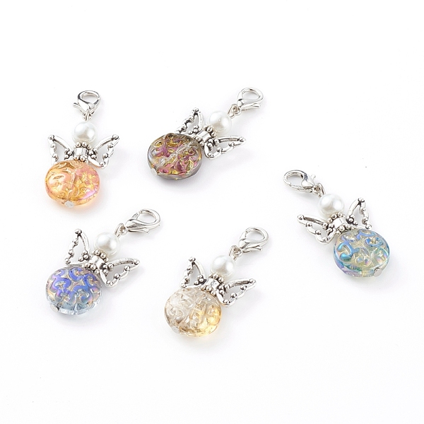 PandaHall Glass Pendants, with Glass Pearl Beads and Alloy Lobster Claw Clasps, Angel, Mixed Color, 40mm Alloy+Glass Angel & Fairy..., Multicolor
PandaHall Glass Pendants, with Glass Pearl Beads and Alloy Lobster Claw Clasps, Angel, Mixed Color, 40mm Alloy+Glass Angel & Fairy..., Multicolor