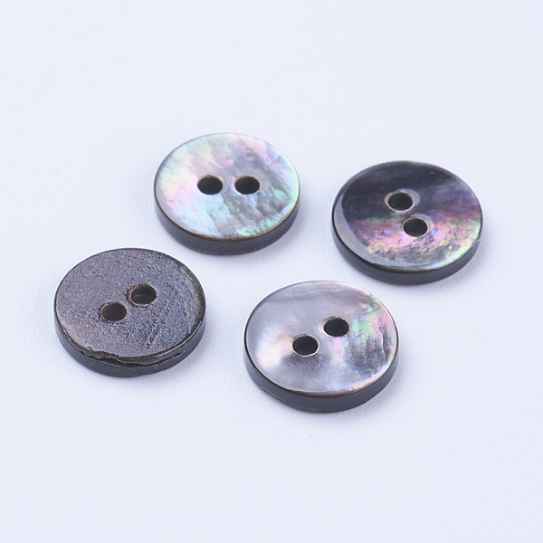 PandaHall Natural Black Lip Shell Buttons, 2-Hole, Flat Round, Black, 10x2mm, Hole: 1.5mm Shell Flat Round Black
PandaHall Natural Black Lip Shell Buttons, 2-Hole, Flat Round, Black, 10x2mm, Hole: 1.5mm Shell Flat Round Black