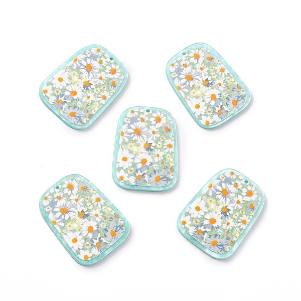 PandaHall Acrylic Pendants, with Flower, Trapezoid, Pale Turquoise, 39.5x29x2.5mm, Hole: 1.6mm Acrylic Trapezoid
PandaHall Acrylic Pendants, with Flower, Trapezoid, Pale Turquoise, 39.5x29x2.5mm, Hole: 1.6mm Acrylic Trapezoid