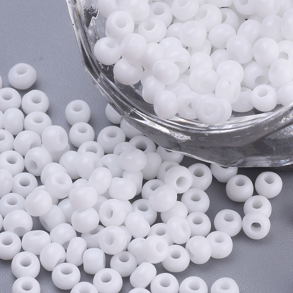 PandaHall Baking Paint Glass Seed Beads, Round, White, 3x1.5~3mm, Hole: 1mm, about 10000pcs/bag, about 450g/bag Glass White
PandaHall Baking Paint Glass Seed Beads, Round, White, 3x1.5~3mm, Hole: 1mm, about 10000pcs/bag, about 450g/bag Glass White