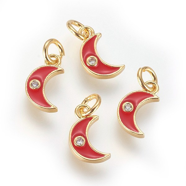 PandaHall Brass Micro Pave Cubic Zirconia Charms, with Enamel and Jump Ring, Moon, Golden, Mixed Color, 10x6x2mm, Hole: 3mm Brass+Cubic..., Multicolor
PandaHall Brass Micro Pave Cubic Zirconia Charms, with Enamel and Jump Ring, Moon, Golden, Mixed Color, 10x6x2mm, Hole: 3mm Brass+Cubic..., Multicolor