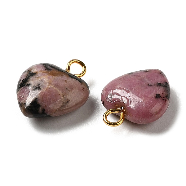 PandaHall Natural Rhodonite Pendants, Heart Charms with Golden Plated Brass Loops, 15~15.5x12~12.5x4.5~5.5mm, Hole: 2mm Rhodonite Heart
PandaHall Natural Rhodonite Pendants, Heart Charms with Golden Plated Brass Loops, 15~15.5x12~12.5x4.5~5.5mm, Hole: 2mm Rhodonite Heart