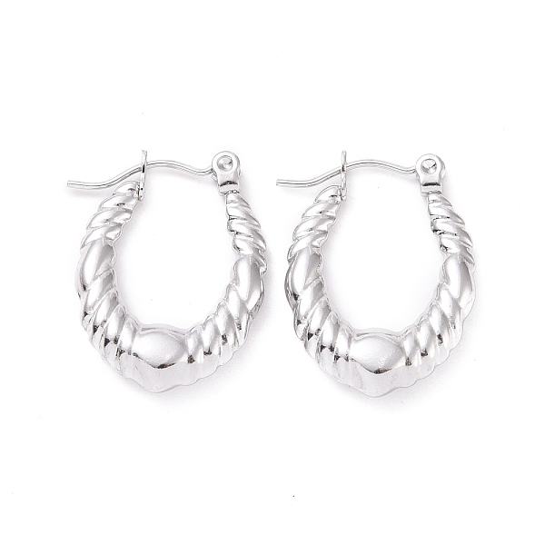 PandaHall 304 Stainless Steel Hoop Earrings for Women, Oval, Stainless Steel Color, 23x16.5x4mm, Pin: 0.8mm 304 Stainless Steel Oval
PandaHall 304 Stainless Steel Hoop Earrings for Women, Oval, Stainless Steel Color, 23x16.5x4mm, Pin: 0.8mm 304 Stainless Steel Oval