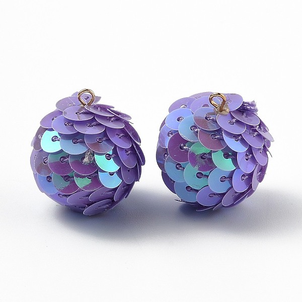 PandaHall Sparkly Paillette Plastic Pendant Decorations, AB Color Plated, Ball Shape, Blue Violet, 26x21mm, Hole: 1.8mm Plastic Round
PandaHall Sparkly Paillette Plastic Pendant Decorations, AB Color Plated, Ball Shape, Blue Violet, 26x21mm, Hole: 1.8mm Plastic Round