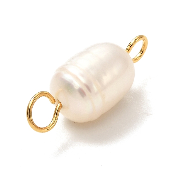 PandaHall Natural Cultured Freshwater Pearl Beads Links Connectors, with Golden 304 Stainless Steel Eye Pins, Rice, Seashell Color...
PandaHall Natural Cultured Freshwater Pearl Beads Links Connectors, with Golden 304 Stainless Steel Eye Pins, Rice, Seashell Color...