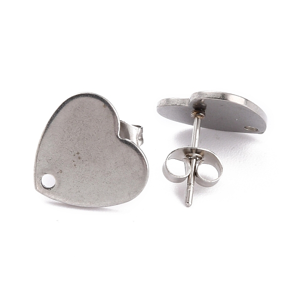 PandaHall 304 Stainless Steel Stud Earring Findings, with Ear Nuts/Earring Backs and Hole, Heart Shape, Stainless Steel Color, 12x13x1mm...
PandaHall 304 Stainless Steel Stud Earring Findings, with Ear Nuts/Earring Backs and Hole, Heart Shape, Stainless Steel Color, 12x13x1mm...