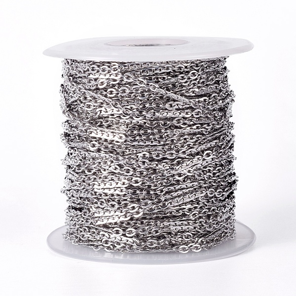 PandaHall 304 Stainless Steel Cable Chains, Soldered, with Spool, Stainless Steel Color, 3x2.3x0.6mm, about 65.61 Feet(20m)/roll 304...
PandaHall 304 Stainless Steel Cable Chains, Soldered, with Spool, Stainless Steel Color, 3x2.3x0.6mm, about 65.61 Feet(20m)/roll 304...
