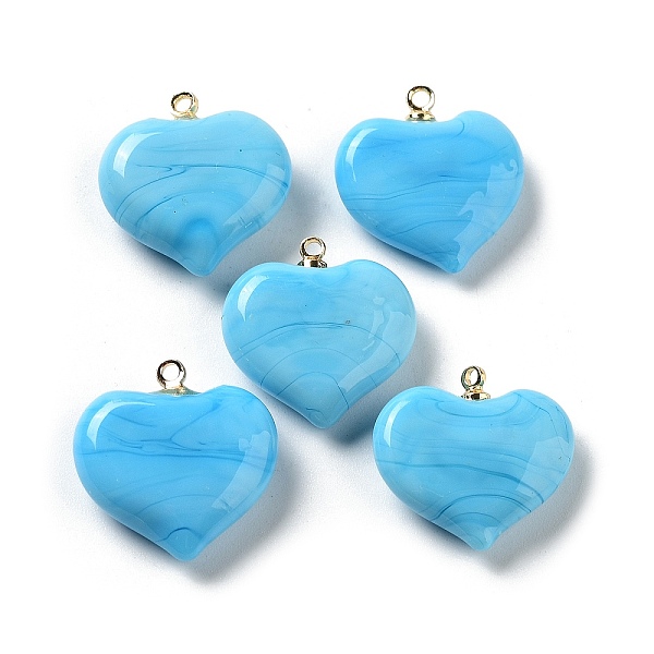 PandaHall Handmade Lampwork Pendants, with Rack Plating Golden Tone Brass Findings, Long-Lasting Plated, Heart Charm, Deep Sky Blue...
PandaHall Handmade Lampwork Pendants, with Rack Plating Golden Tone Brass Findings, Long-Lasting Plated, Heart Charm, Deep Sky Blue...